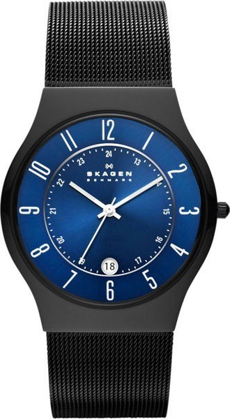Skagen Grenen Steel Mesh and Titanium Case Watch 233XLTMN